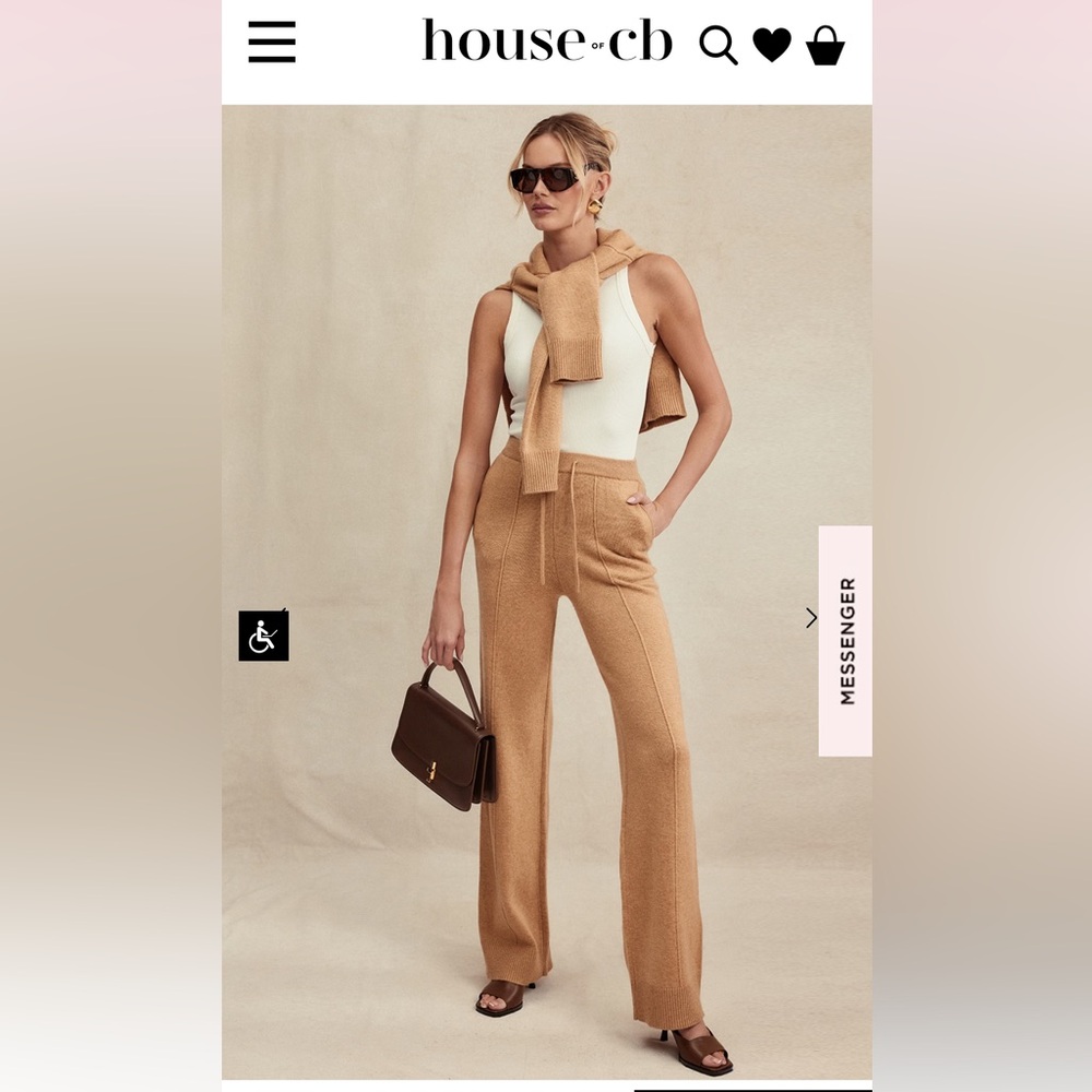 House Of CB Yalina Cashmere Blend Camel 🐪 Trousers